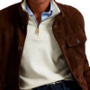 סוודר Double Knit Jacquard Half‑Zip Pullover פולו ראלף לורן בז׳