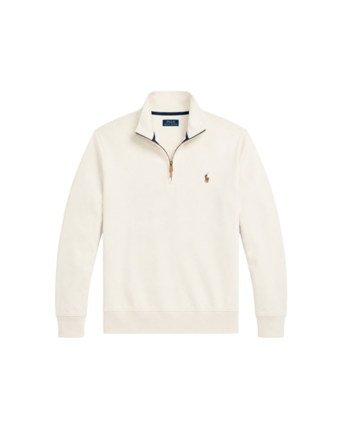סוודר Double Knit Jacquard Half‑Zip Pullover פולו ראלף לורן בז׳